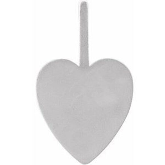 Kazi Luxury 14K White Gold Engravable Heart Pendant